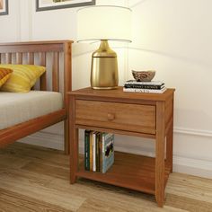 Classic 1-Drawer Nightstand Nightstand Plank+Beam Pecan Beam Bed, Bedroom End Table, Classic Nightstand, Bedroom End Tables, Queen Bunk Beds, Nightstand Set Of 2, Drawer Glides, Bed Modern, Slatted Headboard