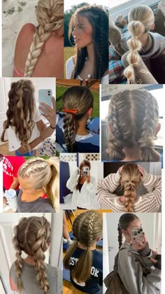 Cute Dance Class Hairstyles, Hairstyles For Shirt And Jeans, Race Day Hairstyles Running, Badminton Hairstyle, Easy Bubble Braid Hairstyles, Theme Park Hairstyles, Game Day Hairstyles, Sporty Hair, Cute Sporty Hairstyles