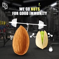 an image of a nut with the words we go nuts for good immunity