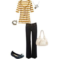 my style Weekend Outfit, Tshirt Outfits, Shirt Outfit, I Dress, White Stripe, Mustard