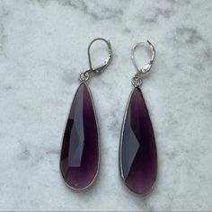 Luvleigh Designs - Handmade Purple & Silver Earrings Nwt Handmade In Beautiful California Black Stone Jewelry, Beautiful California, Raven Queen, Funky Jewelry, Black Stone, Stone Jewelry, Purple And Black, Color Purple, Silver Earrings