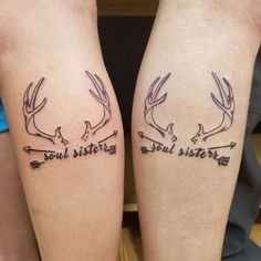 two people with tattoos on their legs that say, soul sisters and soul sisteres