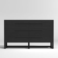 a black dresser with three drawers and two doors