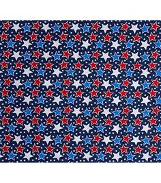 red, white and blue stars on a dark background