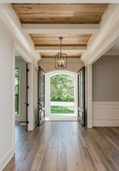 coffered ceiling entryway Modern Farmhouse Flooring, Farmhouse Foyer, Foyer Ideas Entryway, Foyer Ideas, Interior Boho, Farmhouse Flooring, Faux Beams, Faux Wood Beams, Farmhouse Entryway