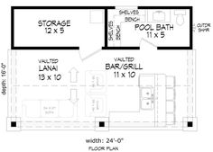 the floor plan for a two bedroom, one bathroom apartment with an attached kitchen and living room