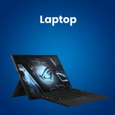 a laptop with the words laptop on it's screen next to an image of a keyboard