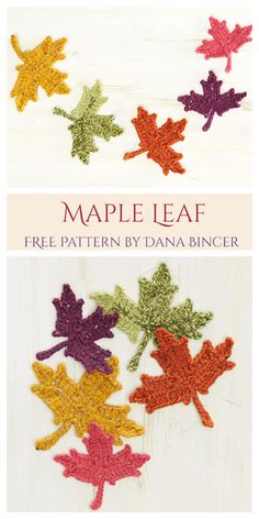 the maple leaf applique is shown in different colors