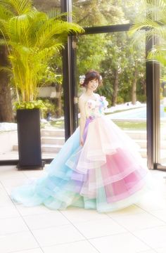 Pastel Wedding Dresses, Pastel Gown, Beautiful Ball Gowns, Ombre Wedding, Party Frocks, Wedding Skirt, Rainbow Dress, Party Skirt, Sweet 16 Dresses