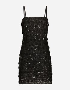 Short dress with sequin embellishment: Black Straight neckline with satin straps Tulle lining Rear zipper and hook-and-eye fastening The piece measures 62.4 cm from the center back on a size IT 40 The model is 175 cm tall and wears a size IT 40 Made in Italy Glam Dress Short, Dior Black Dress, Dolce And Gabbana Dress, Edgy Glam, Halterneck Mini Dress, Sequin Dress Short, Gabbana Dress, Woman Dresses, Sequin Embellishment