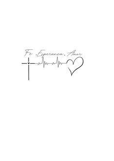 a drawing of a cross and heart with the words i love you in cursive writing