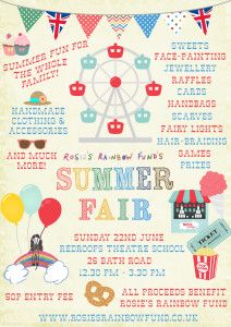 an image of a poster with the words summer fair