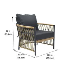 an image of a chair with measurements for it