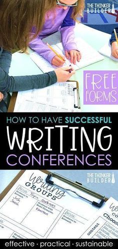 Learn all the ins and outs of creating a system of one-to-one writing conferences with you students, a system that not only helps each writer grow, but is also practical enough to sustain throughout the year. (Blog post from The Thinker Builder) Teacher Freebies, Elementary Writing