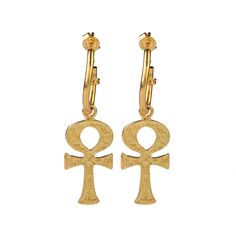 Throughout the ancient world of Egypt, the Ankh has been the most recognizable symbol known as “the key to life”. Carried by a multitude of Egyptian gods in tomb paintings and inscriptions it was worn as an amulet to be associated with life, the sun, fertility, and light. Often represented with plain gold, the Ankh Earring in 22K Gold Vermeil is inspired to demonstrate the colour of the sun in association with the symbol’s representation as sun coming over the horizon. 22K Gold Vermeil on 925 St The Ankh, Unique Handcrafted Jewelry, Ancient World, August Birthstone Jewelry, July Birthstone Jewelry, Zodiac Jewelry, Egyptian Gods, Gifts For New Mums, Jewelry Ring Box