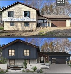 before and after photos of a house in the suburbs