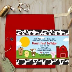 a birthday card with farm animals on it