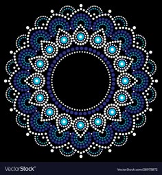 a blue and white circular design with dots on black background, suitable for use as a wallpaper