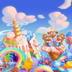 an image of a colorful candy land scene