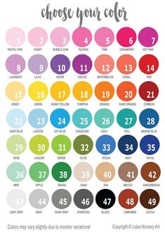 the color chart for choose your color in this printable poster is perfect to use with any