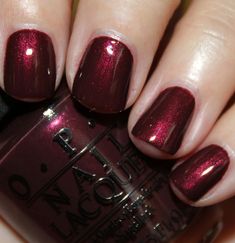 OPI Mariah Carey Holiday 2013 - Sleigh Ride For Two Red Shellac, Nail Glamour, Diy Pedicure, Nail Shimmer, Nice Nails, Finger Nails, July Nails, Get Nails