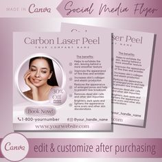 an advertisement for a cosmetic product called carbon laser peel