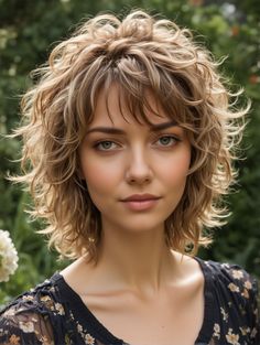 37 Shag Haircut Short For New Look 2024 – Scan to Talk Short Haircut On Curly Hair, Updo For Shag Hair, Short Shag Without Bangs, Medium Curly Shag Haircuts, Shag Cuts For Thick Hair, Mid Length Curly Hair With Bangs, Womens Shag Haircut, Short Shag Curly Hair, Curly Shag Haircut Medium