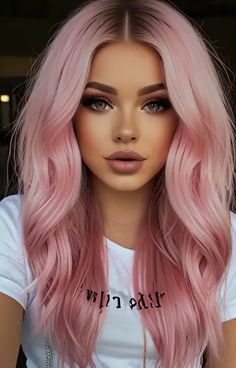 Default Baby Pink Color hairstyle on very long hair white wo 3 1 Blonde With Pink Undertone, Blonde Hair Pink Money Piece, Platinum Blonde Ombre, Pink Braids, Baby Pink Hair, Color Hairstyles, Hairstyles Inspiration, Pink Blonde Hair, Baby Pink Color