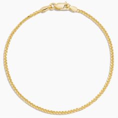 Dakota 6.5 in. Wheat Chain Bracelet - 14K Yellow Gold. Tightly woven links form a contemporary look in this wheat chain bracelet that can be worn on its own for a daily look or added to a stack for a bolder feel. Daily Look, Chain Bracelet, Wheat, Jewelry Bracelets, Jewelry Accessories, Yellow Gold, Bracelet, Chain, Outfit Accessories