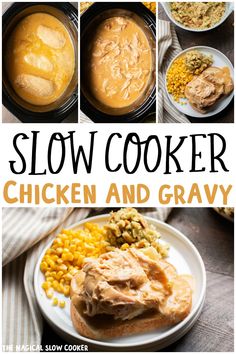 this slow cooker chicken and gravy recipe is the perfect way to use up leftovers