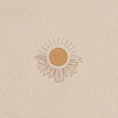 a drawing of a sunflower on a beige background