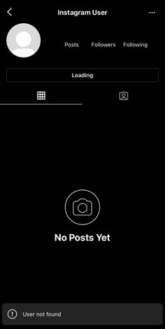 the instagram user button on an iphone's home screen, with no posts yet