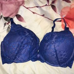 Cobalt Blue With Cobalt Blue Lace Overlay. Gorgeous Bra With Sparkles In Lace. Never Worn. Has Significant Padding. Must Go!!!! Blue Padded Bra For Party, Blue Party Bra With Padded Cups, Blue Padded Party Bra, Victoria's Secret Blue Bra With Padded Cups, Blue Padded Cup Bra By Victoria's Secret, Fitted Blue Bra With Lace Closure, Blue Partially Lined Victoria's Secret Bra, Victoria's Secret Padded Blue Bra, Victoria's Secret Blue Padded Bra