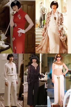 “A woman's dress should be like a barbed-wire fence: serving its purpose without obstructing the view.” ― Sophia Loren Miss Fisher Fashion, Miss Fisher's Mysteries, 20’s Fashion, Fishers Hat, Asymmetrical Gown, Essie Davis, 1920s Costume, Phryne Fisher, Dress Miss