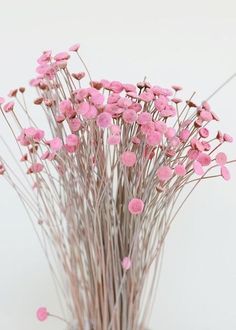 some pink flowers are in a vase on the table