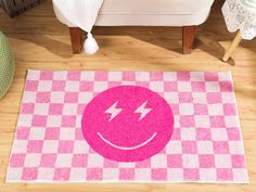 PRICES MAY VARY. Cute and Funny Rug: the preppy rug gets the look of smile face and buffalo check plaid to form this cute and lovely pattern; The dark and pale pink plaids are intertwined for an organized and comfortable look; They will surely welcome among many people Non Slip Design: the smile face rug backing provides good grip and keeps the pad in place, stylish and practical; Anti slip pads on the back keep the carpet from moving and dry at most times; It is so thoughtful that can be put in Preppy Pink Room Decor, Preppy Room Decor Items, Preppy Rugs For Bedroom, Preppy Playroom, Preppy Carpet, Preppy Rugs, Preppy Girls Room, Preppy Pink Bedroom, Preppy Rug