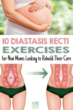 pregnant woman with her stomach exposed and the words 10 diastasis ret exercises for new moms looking to result their core