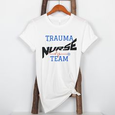 Gear up your trauma team with our stylish Group Nurse T-shirt, perfect for those long shifts in the Emergency Department or ICU. Show your appreciation for their dedication with this thoughtful nurse gift, ideal for Nurse Appreciation, RN graduations, or as a special treat for nurse moms on their birthdays. How to Order Review all photos Select your shirt color and size from the drop-down menus Add to cart, and place your order Size Details Sizes available: Small-3XL T-shirt Brand: Bella Canvas Nurse Team, Nurse Shirts, Er Nurse, Emergency Department, Nurse Appreciation, Nursing Mom, Nurse Shirt, Nursing Tshirts, Change Of Address