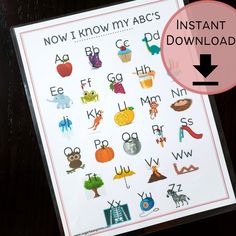 a printable worksheet with the words now i know my abc's