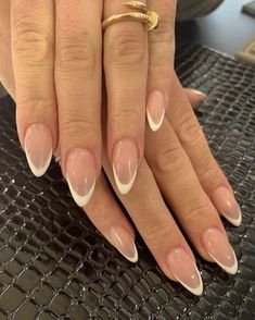 Oval Acrylic Nails, Smink Inspiration, Basic Nails, Her Nails, Modern French, French Tips