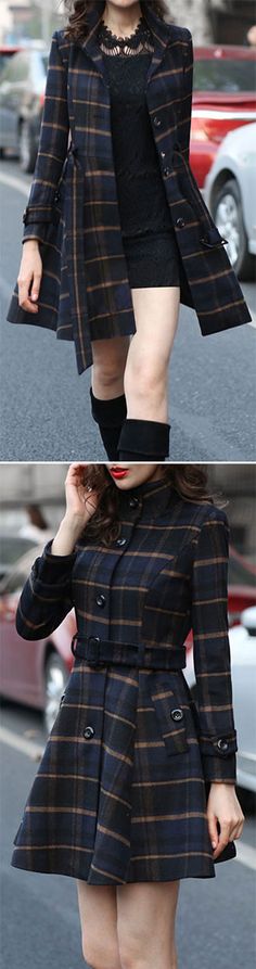 Plaid is one of the easiest patterns to incorporate into your wardrobe,never out of date. The Plaid Coat features waisted design and high collar. Go ahead, take the plaid at CUPSHE.COM ! Fall Fashion 2016, Make Memories, Plaid Coat, Cute Fall Outfits, Dope Outfits, High Collar, Classy Outfits, Autumn Winter Fashion, Trendy Outfits