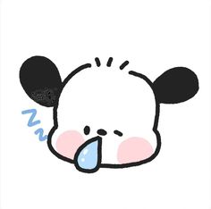 a drawing of a cartoon mouse with water droplets coming out of it's mouth