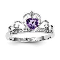 Heart Shaped Amethyst, Amethyst Crown, Trend Ideas, Blue Diamond Engagement Ring, Amethyst And Diamond Ring, Teardrop Ring, Topaz Engagement Ring, Crown Ring, Pretty Jewelry