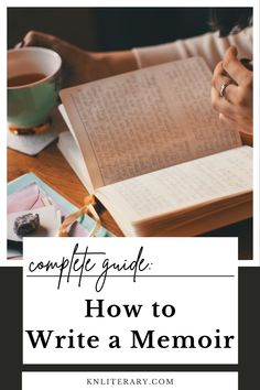 a person writing on a book with the title, complete guide how to write a memory