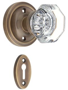 an image of a door handle with crystal knobs on the front and back sides