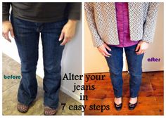 the before and after pictures show how to wear jeans