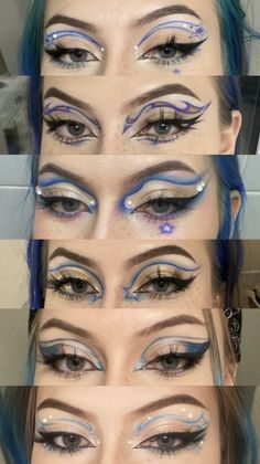 Grafik Eyeliner, Makeup And Hairstyles, Festival Makeup Rave, Funky Makeup, Drag Make-up, Rave Makeup, Swag Makeup