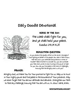 daily doodle devotional Exodus 14:14 Kjv, Exodus 14:14, Hold Your Peace, Daily Doodle, Reflection Questions, Troubled Times, God Almighty, Verse Of The Day, Daily Devotional