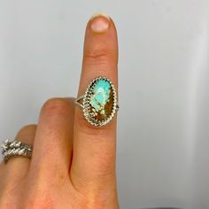 Royston Turquoise Sterling Silver Ring Size 6.75 Stamped Sterling Silver With Hallmark T. T. Can Be Resized Up Or Down A Few Sizes By A Professional Bohemian Festival Ring Western Ring Nfr Ring Unique Untreated Turquoise Ring, Unique Turquoise Gemstone Ring, Handmade Turquoise Opal Bohemian Ring, Bohemian Turquoise Opal Cabochon Ring, Untreated Turquoise Ring, Bohemian Turquoise Opal Ring In Sterling Silver, Untreated Oval Turquoise Ring, Untreated Bohemian Turquoise Ring, Bohemian Teardrop Turquoise Ring