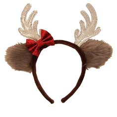 Reindeer are great at Christmas time, or anytime really. Pull off the perfect reindeer costume with this Reindeer Glitter Bow Silver Headband, made by us. The cute headband features attached sparkly antlers, a red bow, and just the most adorable faux fur ears. One size fits most, so come get your exclusive Reindeer Glitter Bow Silver Headband before the holiday flies! Red Bow Headband, Red Glitter Shoes, Reindeer Costume, Headband With Bow, Glitter Reindeer, Festival Headband, Glitter Headbands, Dashing Through The Snow, Reindeer Headband